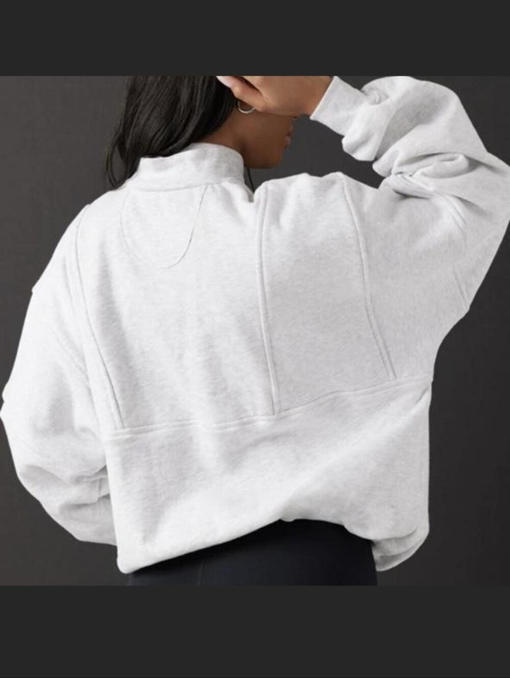 Joah Brown Retro Half Zip in Pearl Gray | Sweatshirt | O/S - Picture 10 of 14
